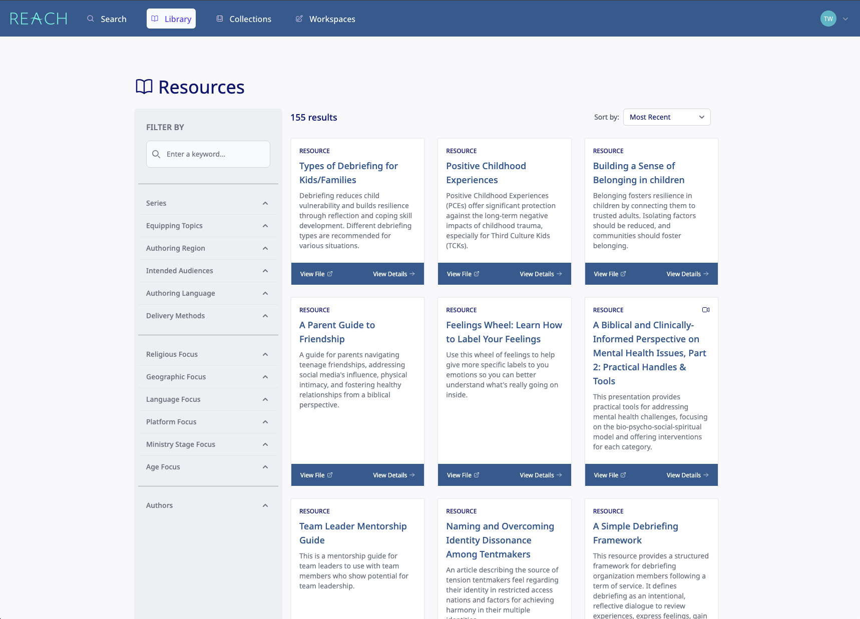 Resource library